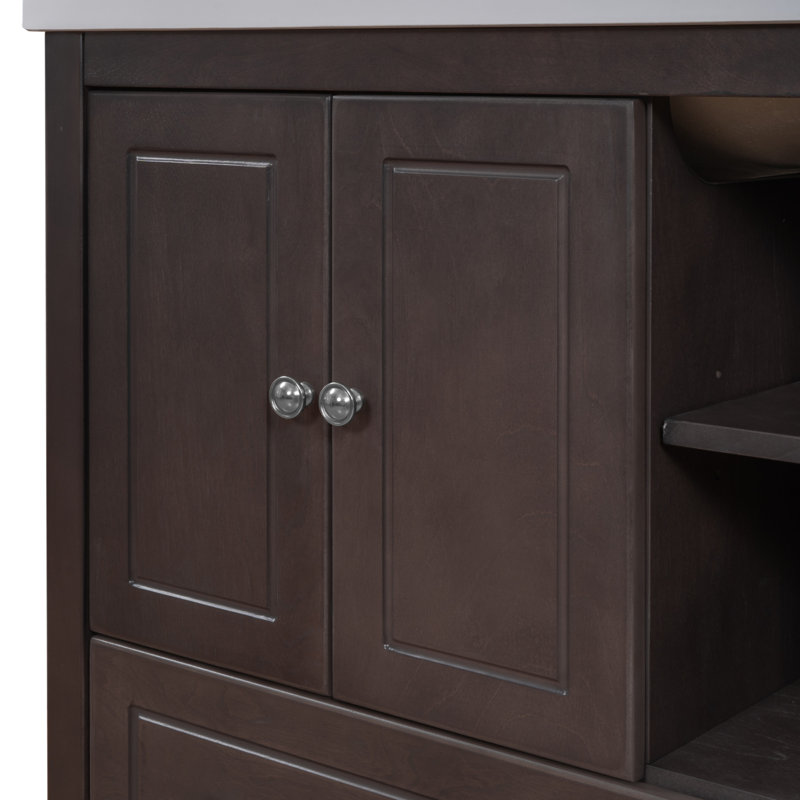 29.13'' Single Bathroom Vanity Base Only, Brown