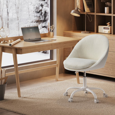 Office Chair, Vanity Chair, Desk Chair, Cotton-Linen Fabric, Adjustable Height