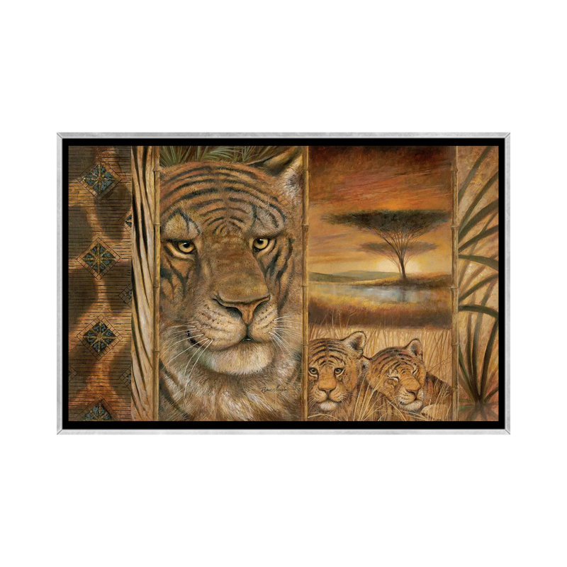 «Wild and Beautiful» par Ruane Manning - reproduction d'art, H 18 po x l 26 po x P 1,5 po, Toile avec cadre argenté