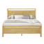 Très grand lit en bois massif avec tête et pied de lit à finition nacrée, naturel-911358964-911358858