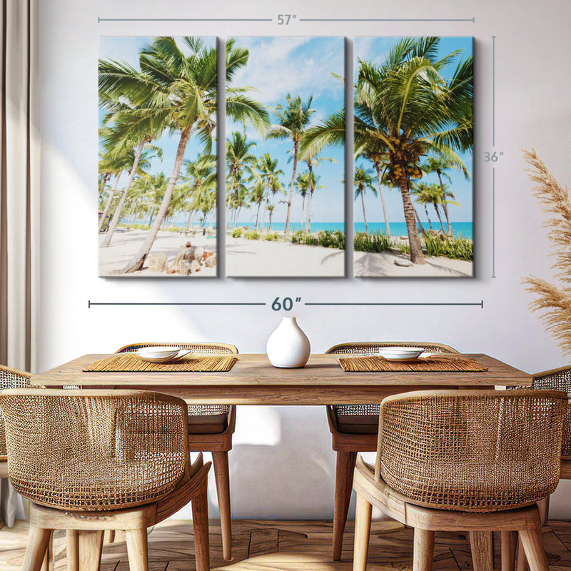 «Coconut Palm Beach» sur toile, H 36 po x l 57 po