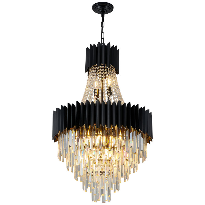 Lustre en cristal, 5, 12, H 35,43 po x l 22,83 po x P 22,83 po