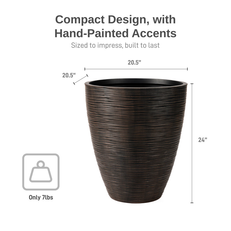 Polyethylene Newport Garden Planter, (2 Pack), Brown