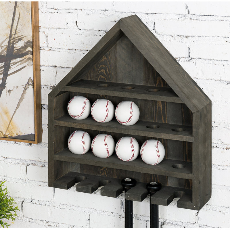 Solid Wood Wall Mounted Sports Rack