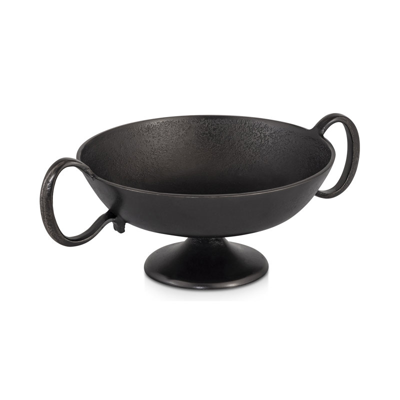 Bol décoratif Floris en fonte d'aluminium noire, Noir