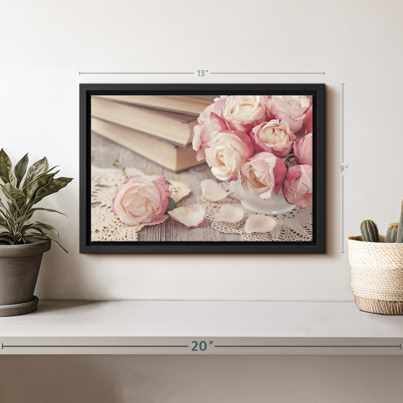 " Novels And Roses Canvas Print ", 9" H x 13" W