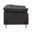 Semi Sofa Chair, Box Edge Design, Black Top Grain Leather, 69 Inch