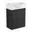 Lavabo de salle de bain de 16 po pour petit espace, armoire moderne noire et facile à entretenir avec de la céramique pour la salle de bain, armoire, propre-1422545279