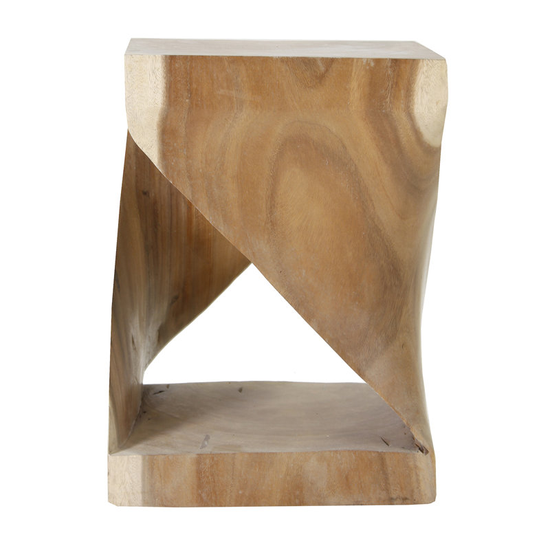 Maun Solid Wood Floor Shelf End Table