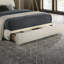 Grand lit tapissier blanc Boucle, tête de lit incurvée, tiroir de rangement, cadre de lit style transitionnel, conception, rangement, décoration de chambre à coucher moderne-130822341-130822342