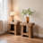 Rustic Solid Wood End Table, Rectangular Side Table with Storage Shelf-1647524691