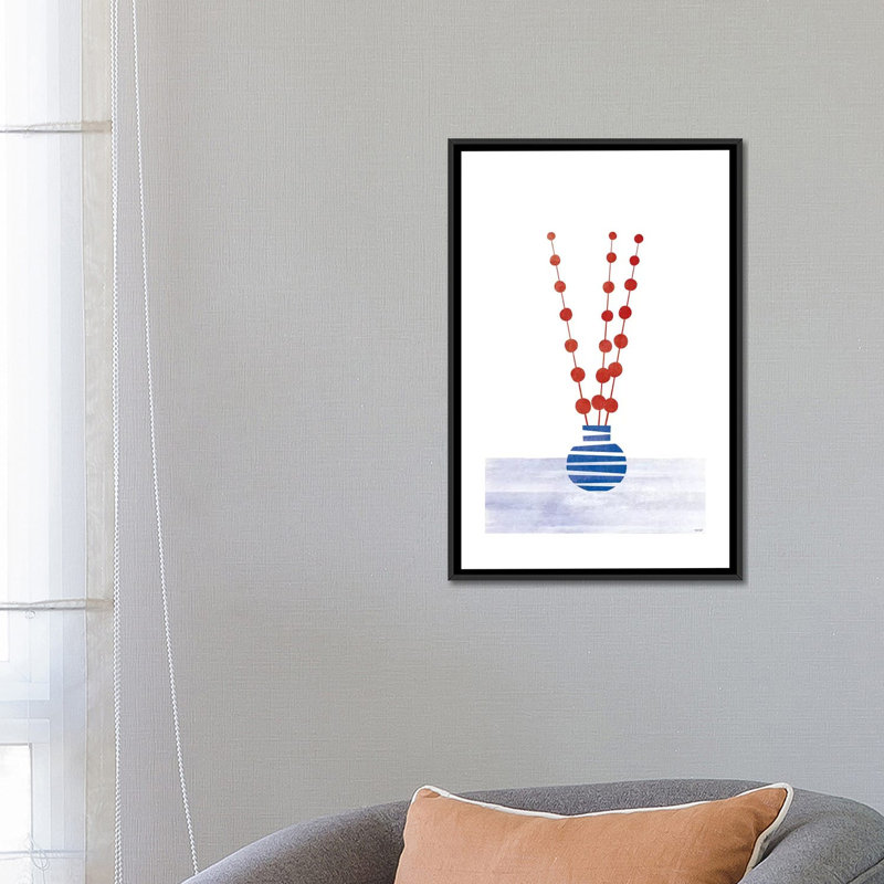 «Flowers V» par TomasDesign - reproduction sur toile tendue, H 26 po x l 18 po x P 1,5 po, Toile avec cadre noir