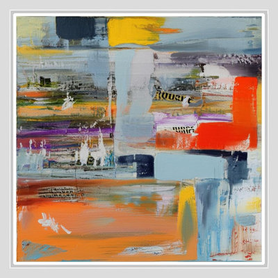 Vibrant Abstract Geometric Splash - Art mural sur toile encadrée