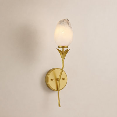 Djamilya 1-Light Glass Shaded Dimmable Wall Sconce Ul Listed
