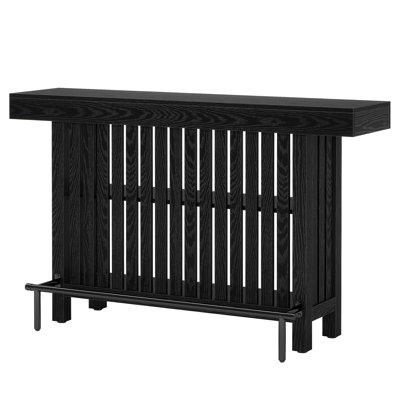 63" Modern  Home Bar Unit – 2-Tier Mini Bar Table With Footrest(Only Table,No Chair)