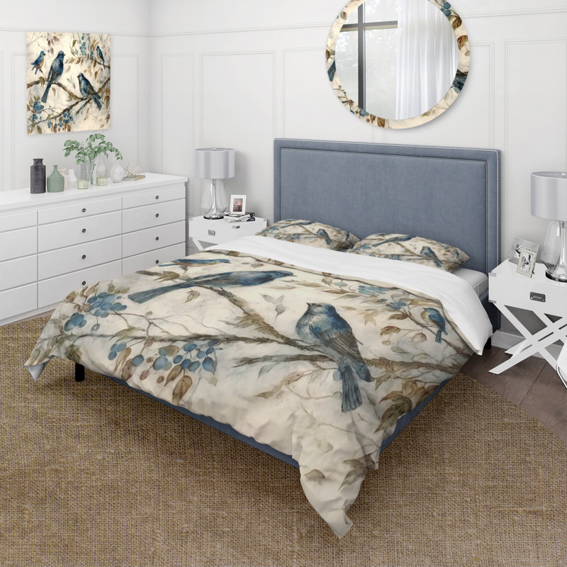 Ensemble de housse de couette en microfibre / polyester Four Birds On A Branch IV