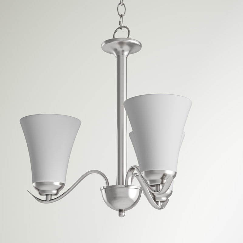 Lustre classique unique à 3 lumières Lavalley, Nickel satiné