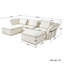 Canapé d'angle Adonia 128,36 po, revêtement en bouclette, accoudoirs évasés et 2 poufs inclus-594949806-594949843