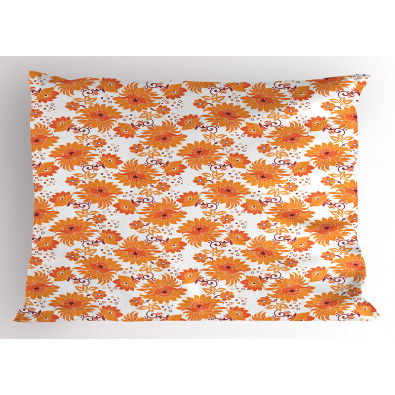 Flowers Polyester Floral Sham Set, Queen