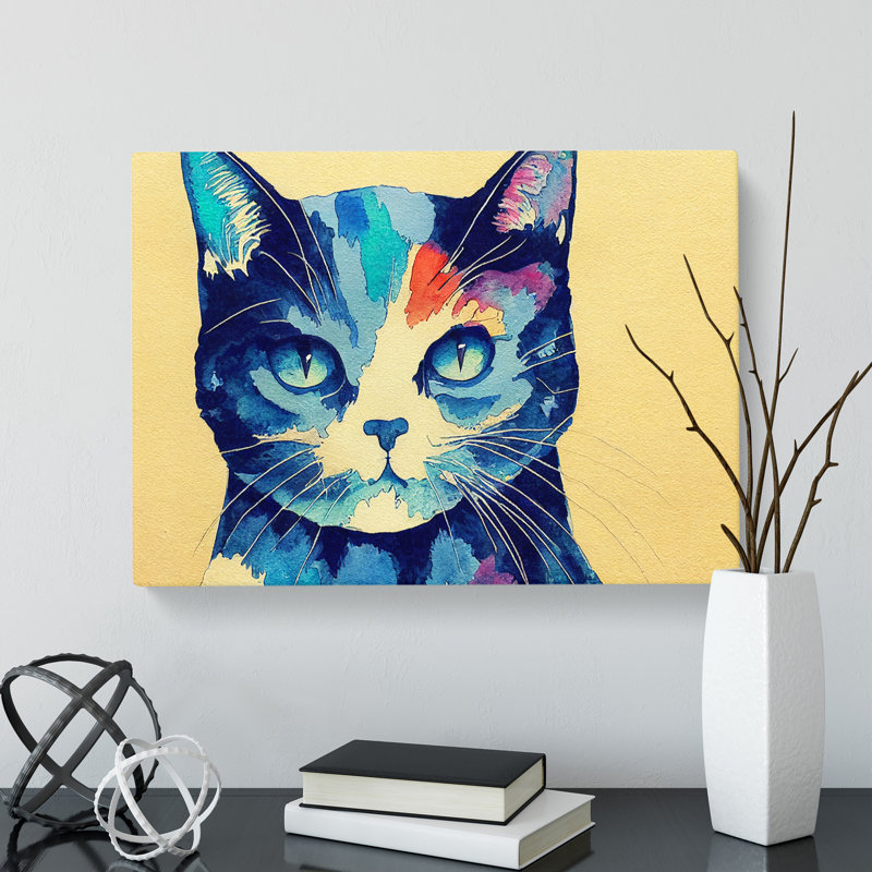 Colourful Cat Vol.1 - Wrapped Canvas, 50cm H x 76cm W x 3cm D