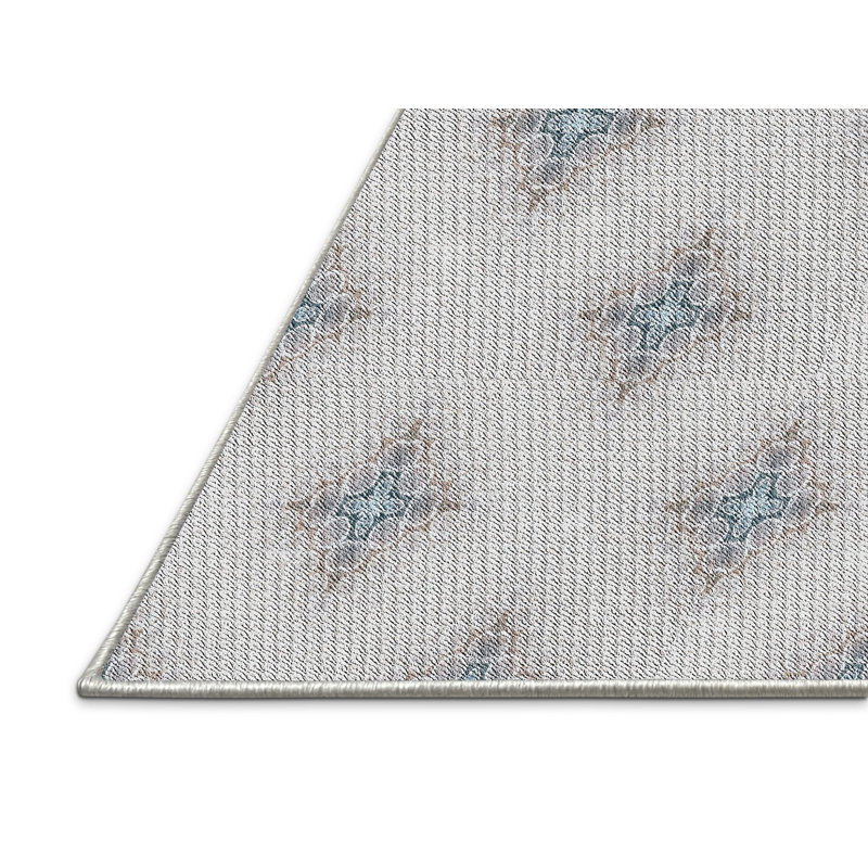 Tapis beige/gris à motifs, Rectangle 8 pi x 10 pi