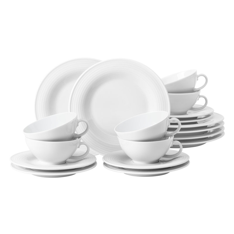 Beat Teacup & Saucer, White