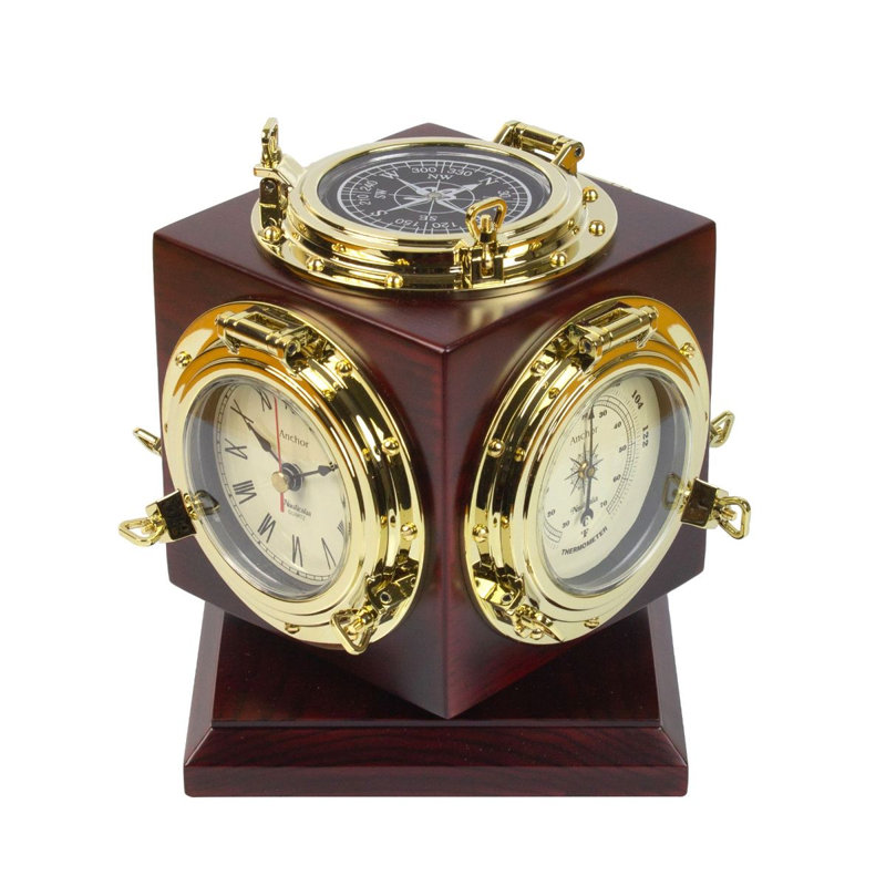 Mousseau Roman Numeral Tabletop Clock in Brown