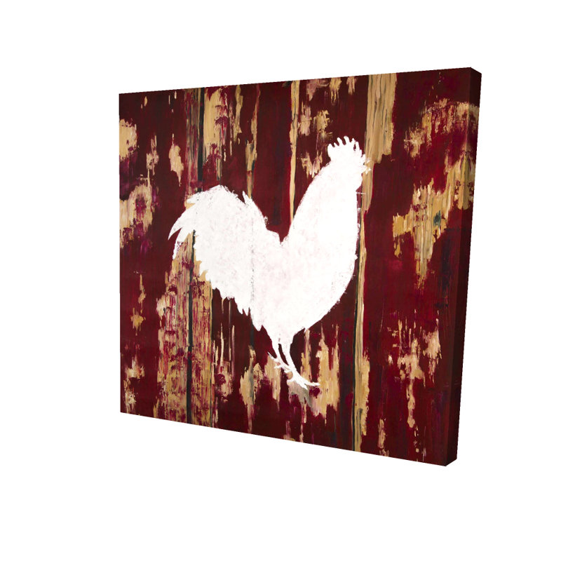 Toile à silhouette de coq rustique | Décoration de maison de campagne