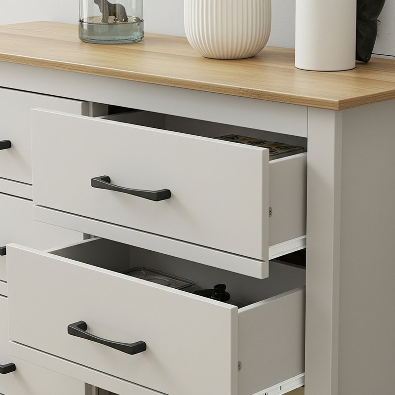 Limestone Alezae 6 Drawer Chest of Drawers, Light Grey