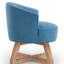 Siège pivotant bleu 360 °, tissu en lin doux, base en bois stable pour chaise de maison en lin, bleu, chambre à coucher avec cadre solide et bureau-899630394