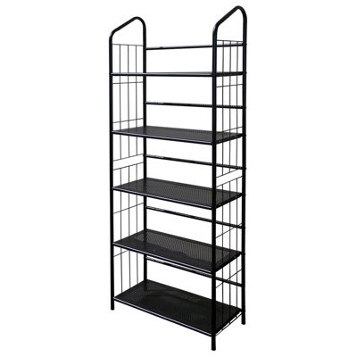 64" Tall 5-Tier Corner Metal Bookcase / Book Shelf
