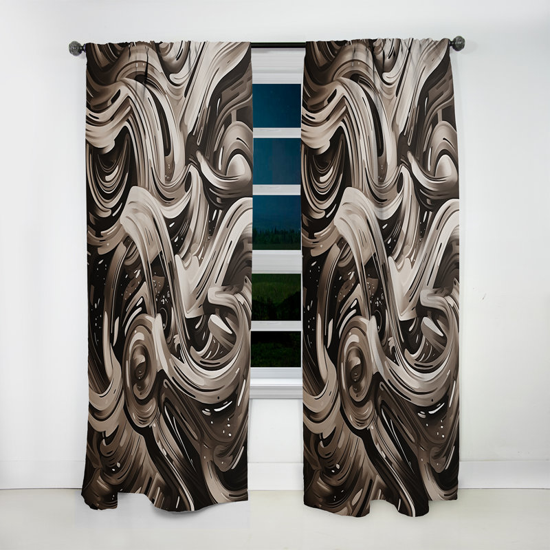 Doveridge - Geometric Illusions II - Abstract Curtain - Velvet Room Darkening - 1 panel, 52" W x 84" L