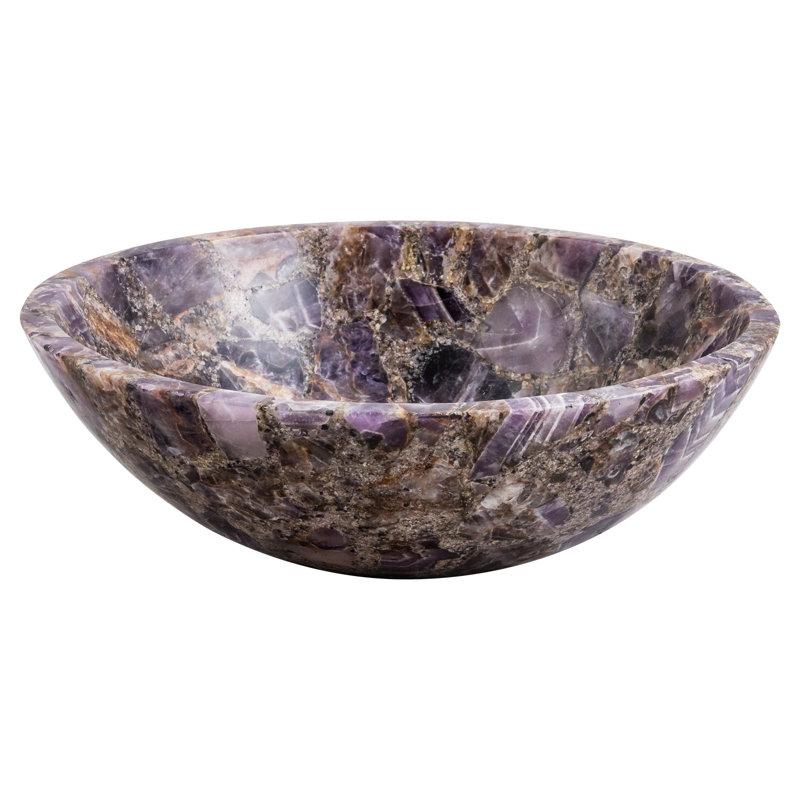 Belfry Bathroom Benito 490mm L x 490mm W Purple Stone Circular Sink
