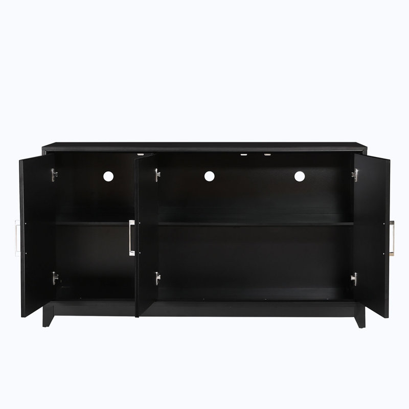 Armoire de rangement avec tablette réglable, Noir, noir, noir, noir