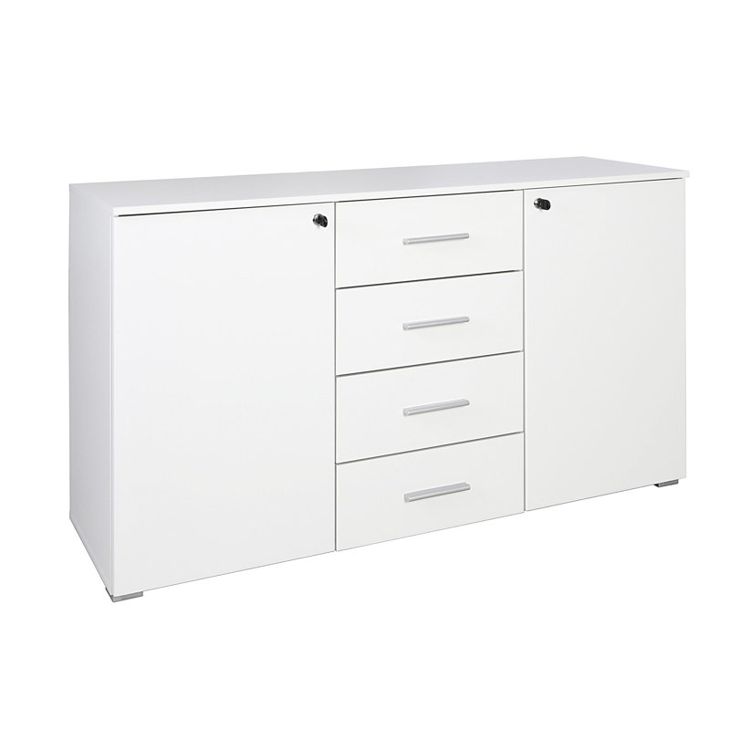 Buchholz 4 Drawer Combi Chest, White
