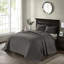 Couvre-lit réversible gris foncé pleine grandeur - joli design en coton prélavé pour un ensemble de literie douillet surdimensionné et élégant 2 taies décoratives incluses Motif matelassé magnifique Confort et longévité-124438103