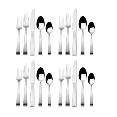 Ensemble de couverts 20 pièces Mikasa Delta, service pour 4, acier inoxydable 18/10