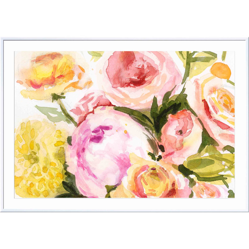 Loose Arrangement IV par Victoria Borges - peinture encadrée, Blanc, H 36 po x l 24 po