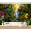 Papier peint adhésif autocollant Vivid Tropical Rainforest Scene Birds Leopard Waterfall-130117730