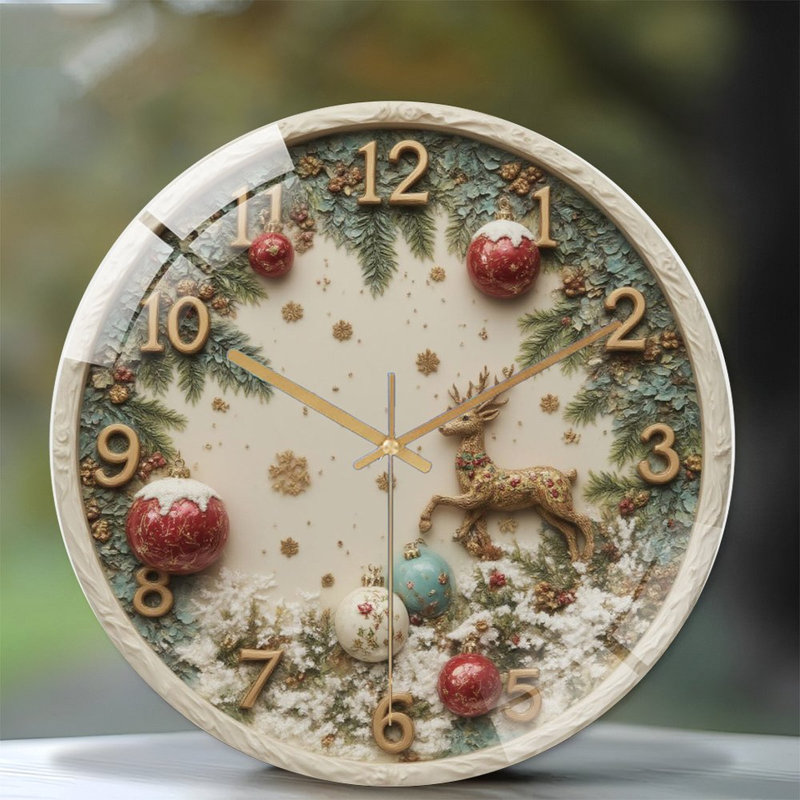 Horloge murale de Noël avec horloge murale 12 po