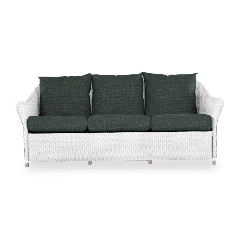 Weekend Retreat Outdoor 3 - Seat Patio Sofa, White, Bamboo Bay Sky