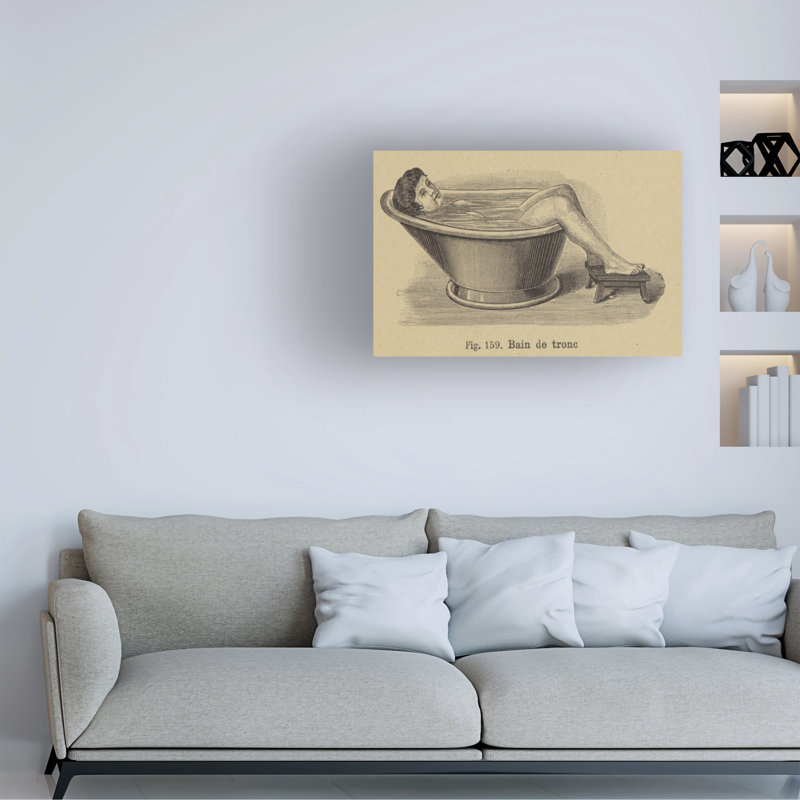 «German School Woman Bathing», art sur toile, 12" H x 19" W