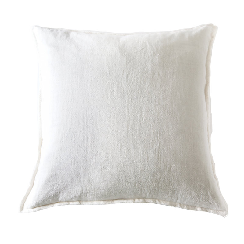 Montauk 100% Linen Large Euro Pillow Cover, Euro , White