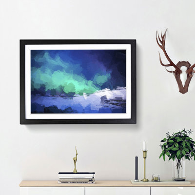 Aurora Borealis in Iceland in Abstract - Picture Frame Graphic Art Print