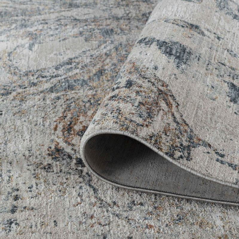 Tapis beige tissé à la machine 5 pi x 8 pi