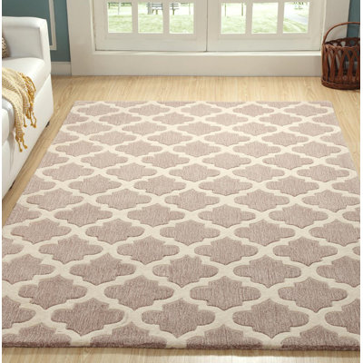 Tapis en laine beige/ivoire 5 pi 2 po x 7 pi 10 po one-of-kind à la main noué la Harmoni