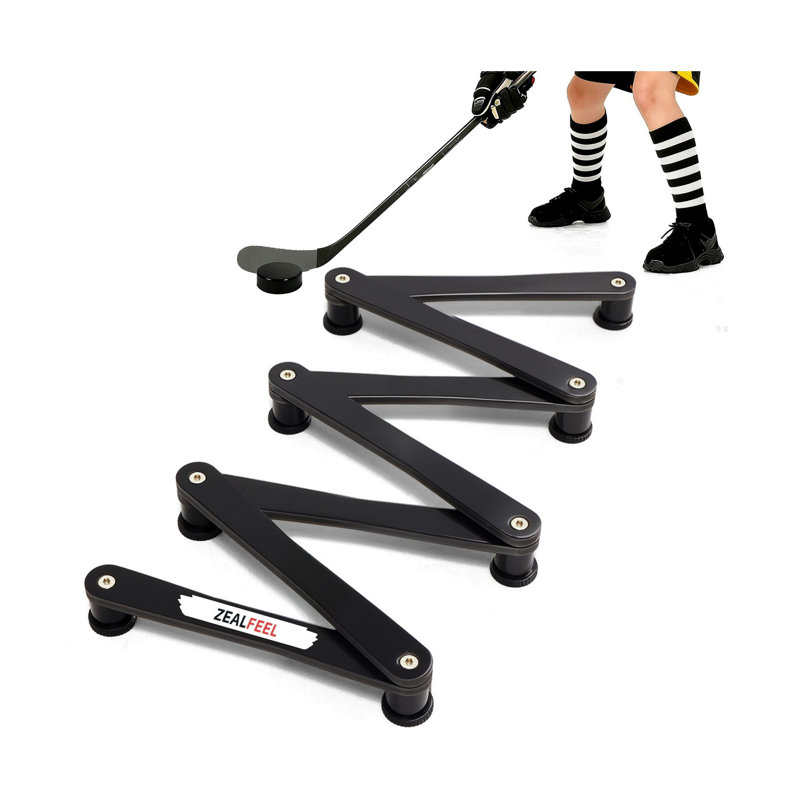 Équipement d'entraînement de hockey Zealfeel, entraîneur réglable à 7 sections, aide au contrôle de la rondelle, vitesse et coordination, équipement d'entraînement de hockey portable et pliable pour la pratique sur glace et hors glace