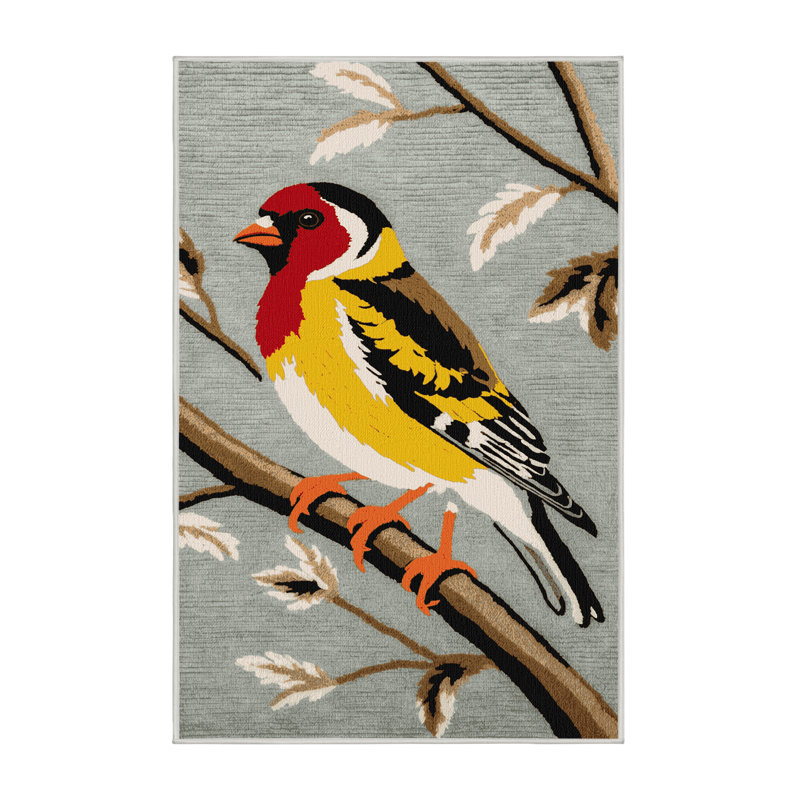  Tapis lavable chardonneret européen, Rectangulaire 2 pi x 3 pi