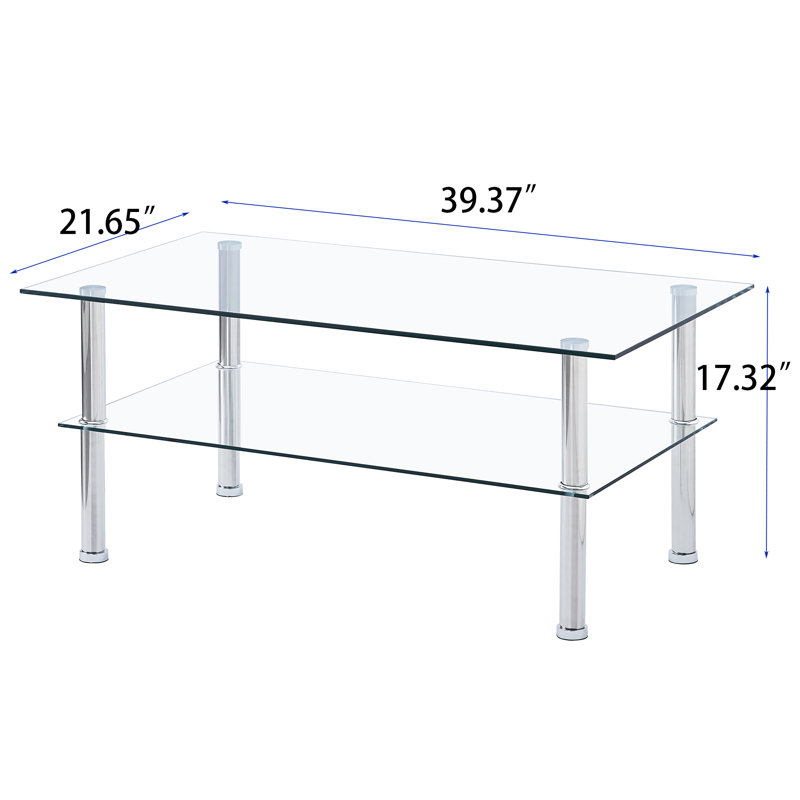 Table basse moderne à 2 niveaux avec structure en métal