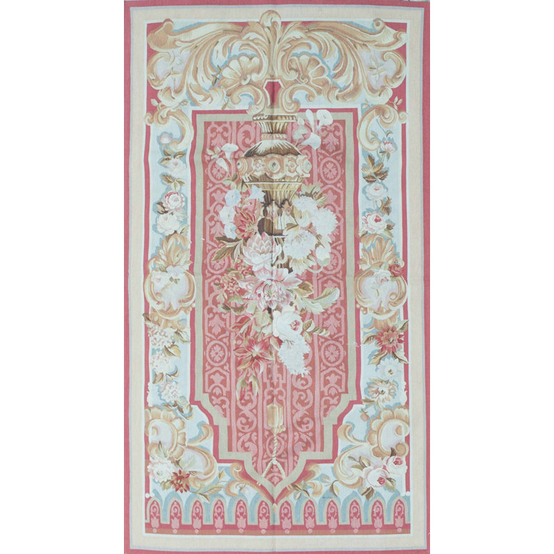 Hand-Knotted High-Quality Pink and Blue Runner